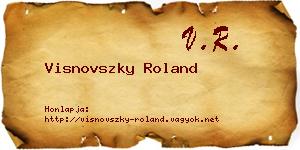 Visnovszky Roland névjegykártya